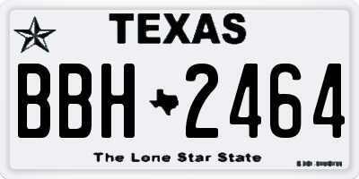 TX license plate BBH2464