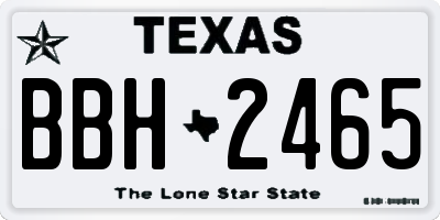 TX license plate BBH2465