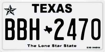 TX license plate BBH2470