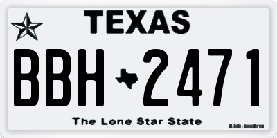 TX license plate BBH2471