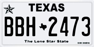 TX license plate BBH2473