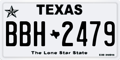 TX license plate BBH2479