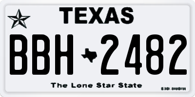 TX license plate BBH2482