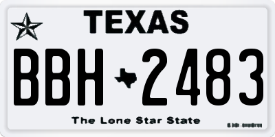 TX license plate BBH2483