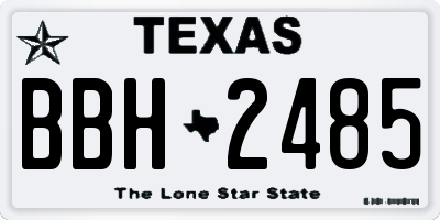 TX license plate BBH2485