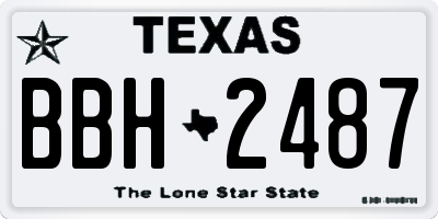 TX license plate BBH2487