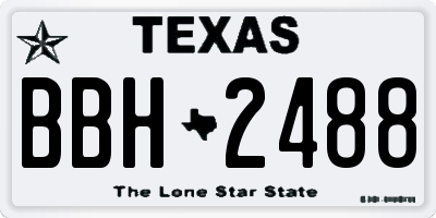 TX license plate BBH2488