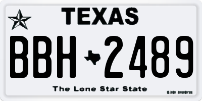 TX license plate BBH2489