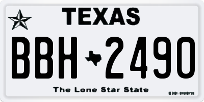 TX license plate BBH2490