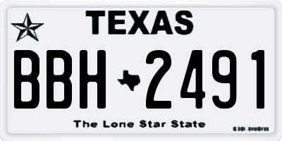 TX license plate BBH2491