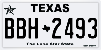 TX license plate BBH2493