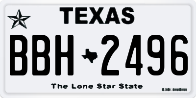 TX license plate BBH2496