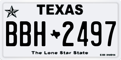 TX license plate BBH2497