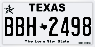 TX license plate BBH2498