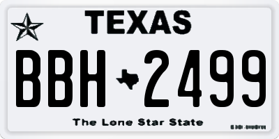 TX license plate BBH2499