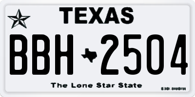 TX license plate BBH2504