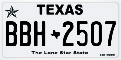 TX license plate BBH2507