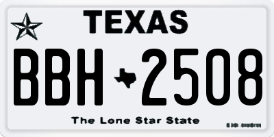 TX license plate BBH2508