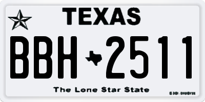 TX license plate BBH2511