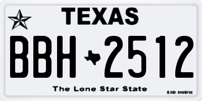 TX license plate BBH2512