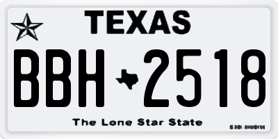 TX license plate BBH2518