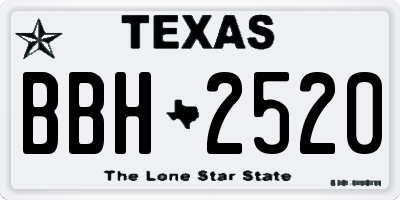 TX license plate BBH2520