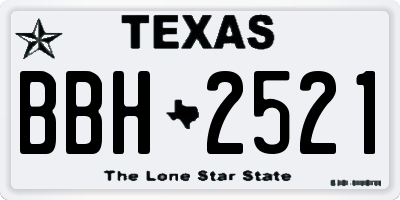 TX license plate BBH2521