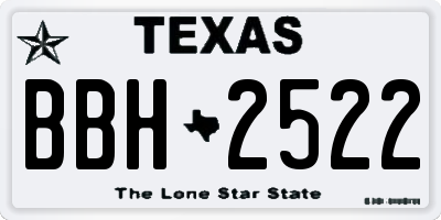 TX license plate BBH2522