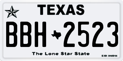 TX license plate BBH2523