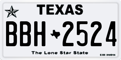 TX license plate BBH2524