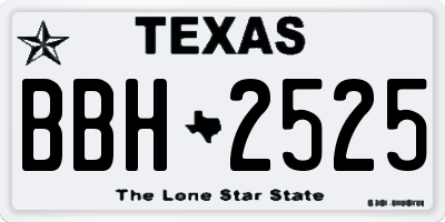 TX license plate BBH2525