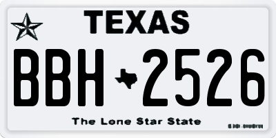 TX license plate BBH2526