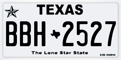 TX license plate BBH2527