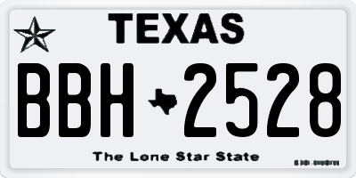 TX license plate BBH2528