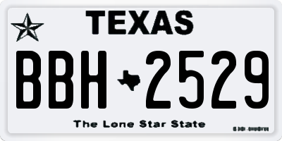 TX license plate BBH2529