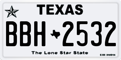 TX license plate BBH2532