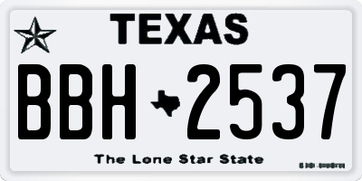 TX license plate BBH2537