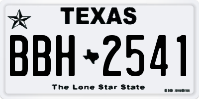 TX license plate BBH2541