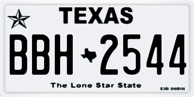 TX license plate BBH2544