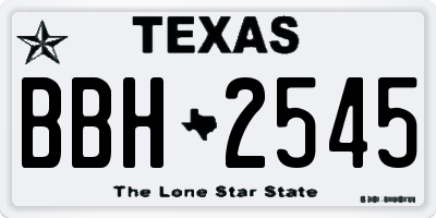 TX license plate BBH2545