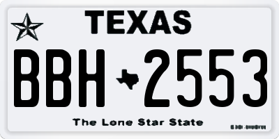 TX license plate BBH2553