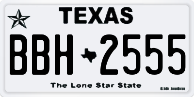 TX license plate BBH2555