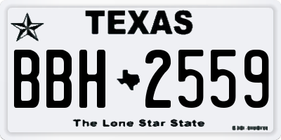 TX license plate BBH2559