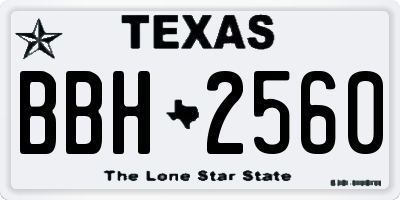 TX license plate BBH2560