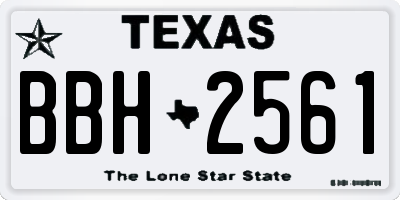 TX license plate BBH2561