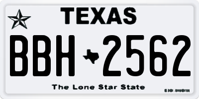 TX license plate BBH2562