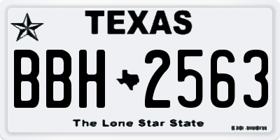 TX license plate BBH2563