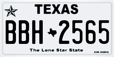 TX license plate BBH2565