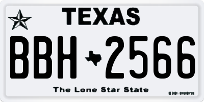 TX license plate BBH2566