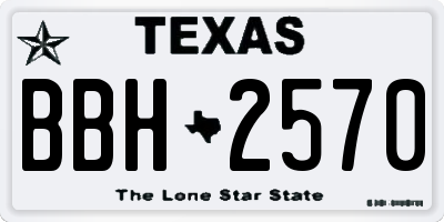 TX license plate BBH2570